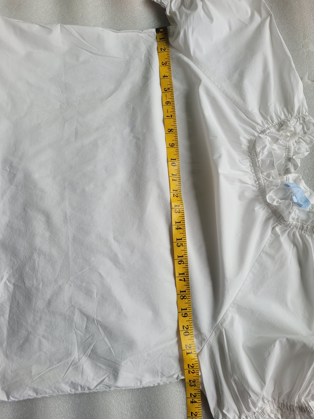 Hill House Kit Top White Puff Sleeve Peasant Blouse With Ruffle Trim XL - Picture 11 of 11